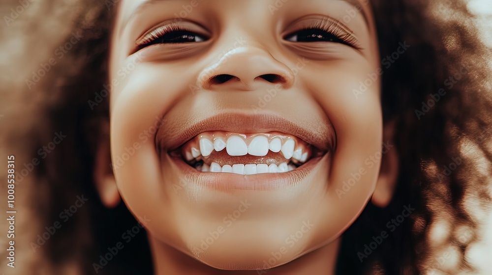 A Close-Up Portrait of a Young Girl's Radiant Smile A Close-Up Portrait of a Young Girl's Radiant Smile