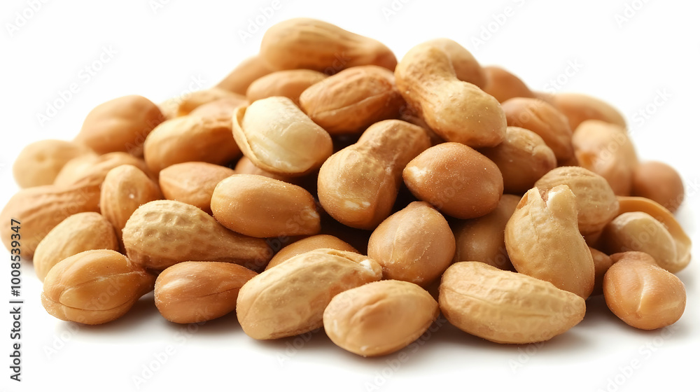 Pile of Shelled Peanuts on a White Background Pile of Shelled Peanuts on a White Background