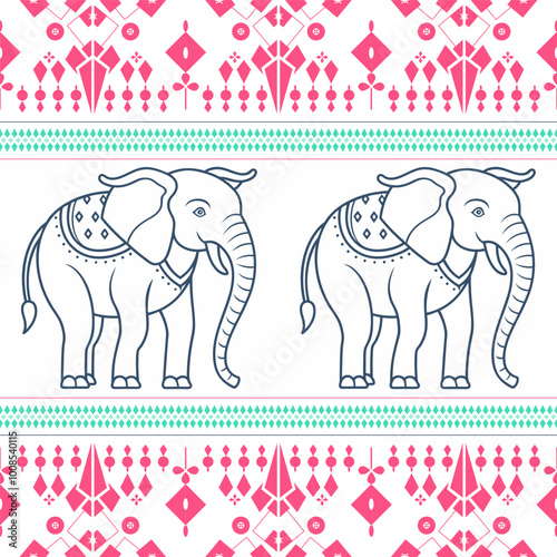 Elephant Harmony Patterns. It is geometric and seamless.