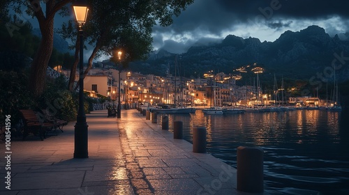 Faro en el Puerto de Sóller, Sóller, Mallorca, Baleares, Spain photo