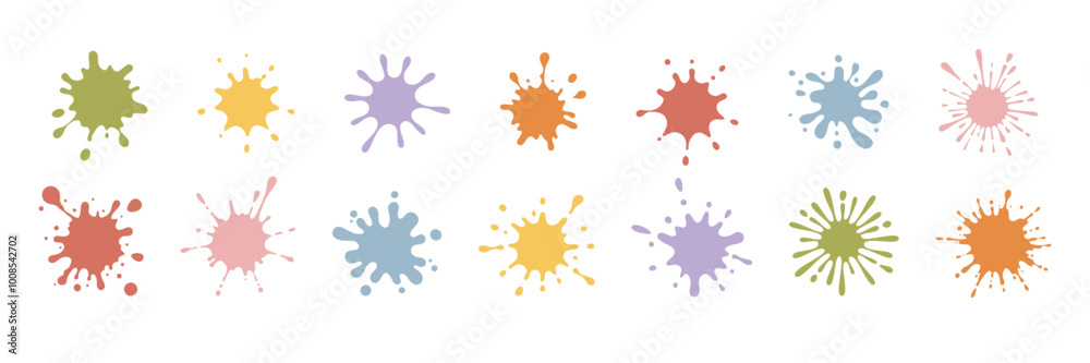 Ink blob. Paint drip. Splash stain shape. Color spot splash. Ink blob. Paint drip. Splash stain shape. Color spot splash.