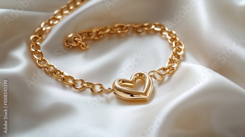 Gold Necklace With Heart Pendant