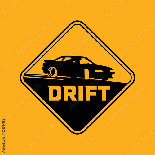 Stylized Drift Car Graphic Design