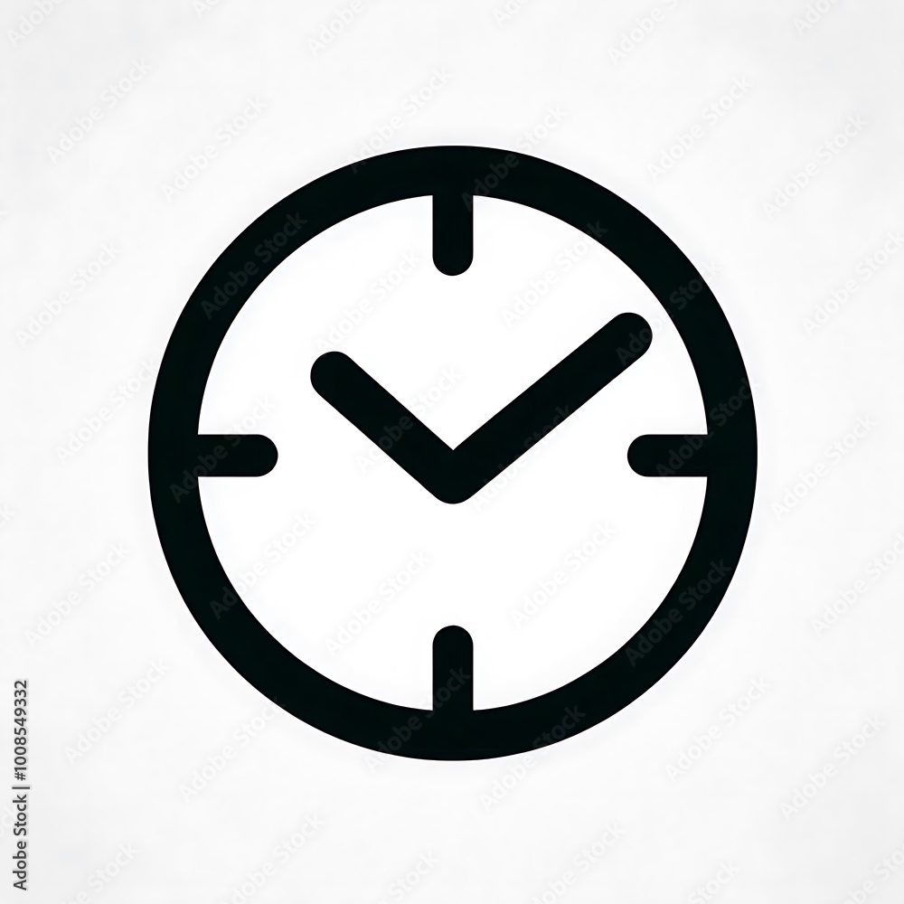 Minimalist Black and White Clock Icon Minimalist Black and White Clock Icon