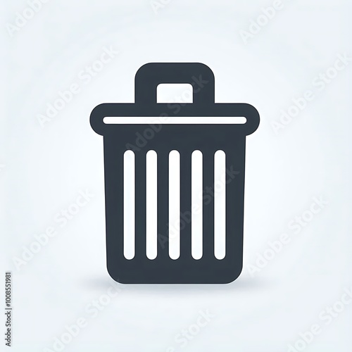 Flat Trash Bin Icon