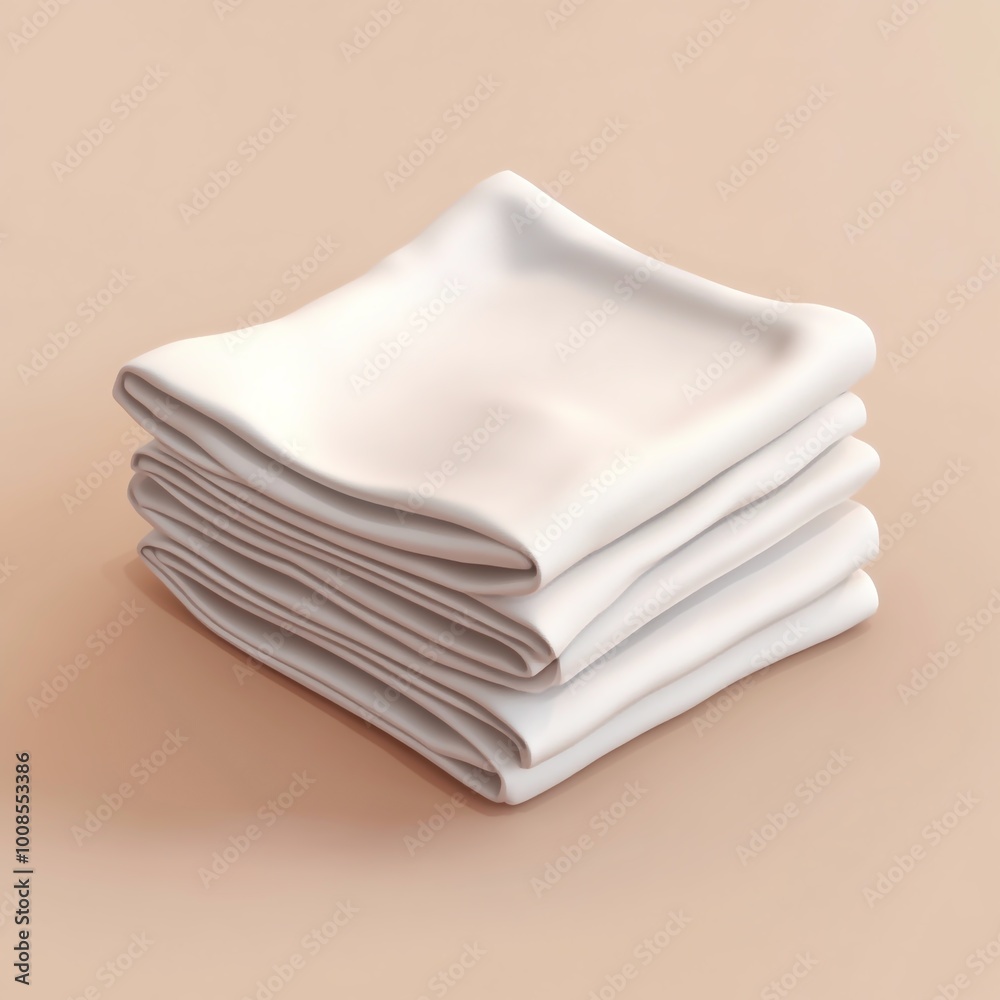 3D Napkins Icon: Essential Dining Accessory Illustration Logo 3D Napkins Icon: Essential Dining Accessory Illustration Logo
