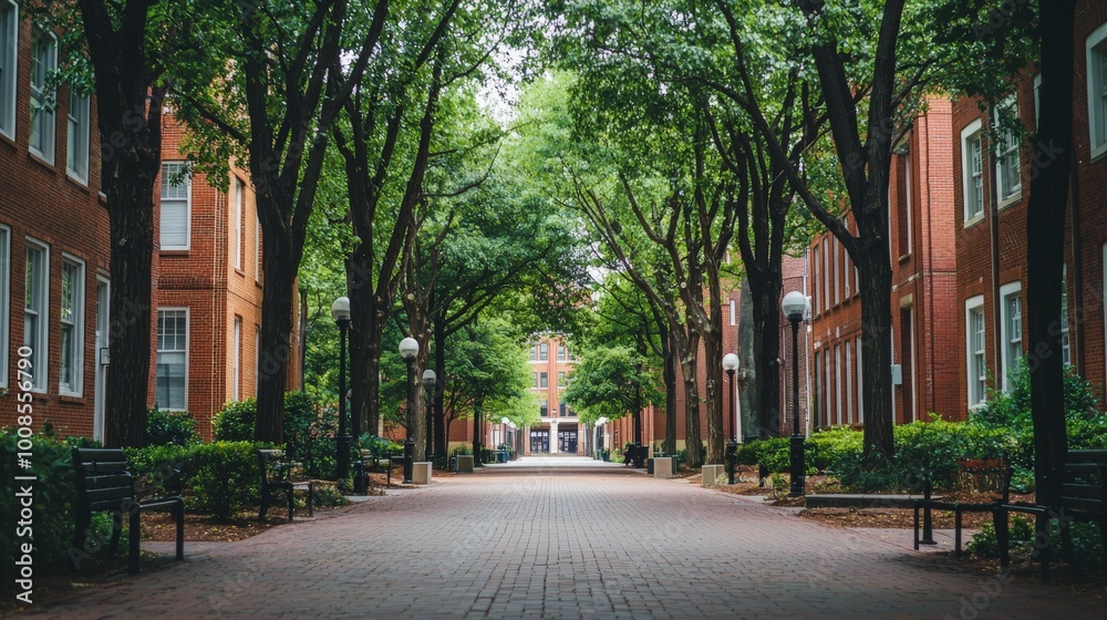 Serene Central Avenue View on College Campus Serene Central Avenue View on College Campus