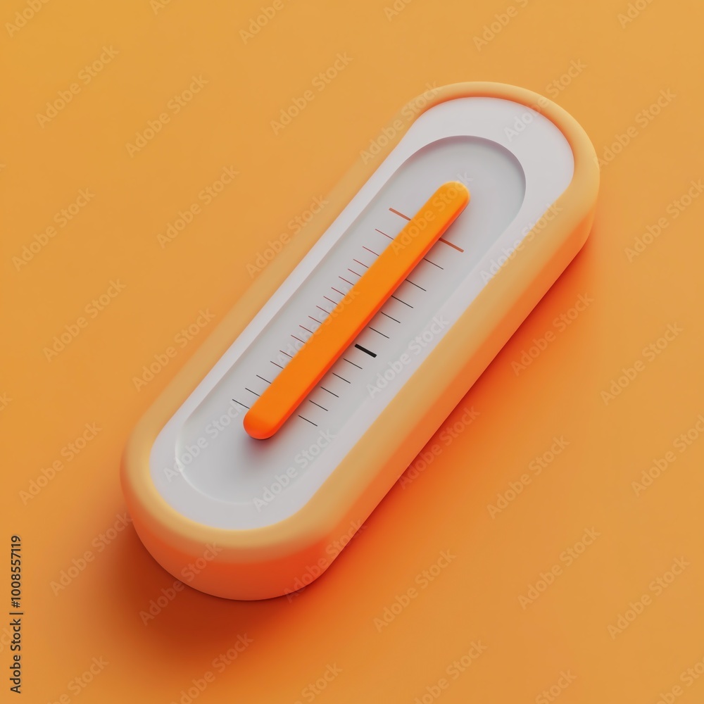 3D Outdoor Thermometer Icon: Measures Outside Temperature Illustration Logo