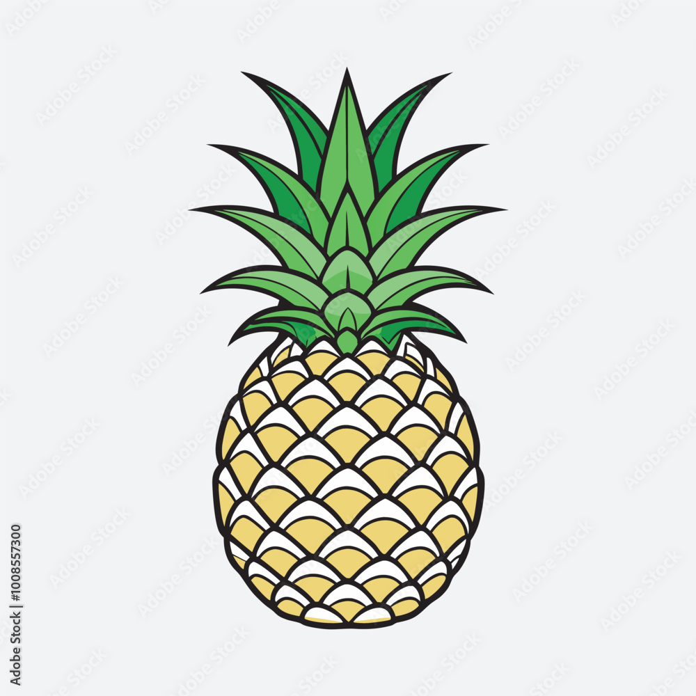 Pineapple Vector art Illustration Eps file , Pineapple Vector art Illustration Eps file ,