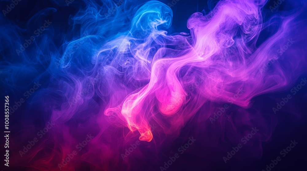 Vibrant Neon Smoke Cutting Through Darkness Vibrant Neon Smoke Cutting Through Darkness