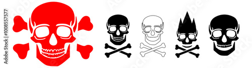 skull xray scan Skull and crossbones. Skull vector icons. Human skull with crossbones. Vector Illustration. Vector Graphic.