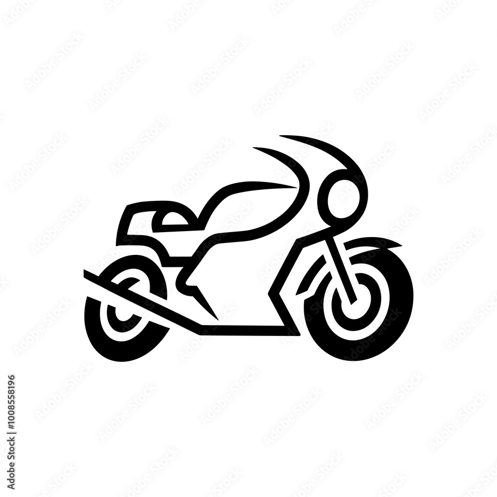 Obraz premium Minimalist Motorcycle Icon Design