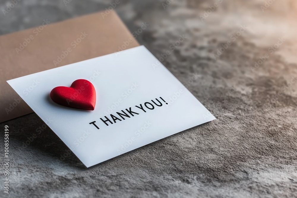A Card with Two Paper Hearts and the Words A Card with Two Paper Hearts and the Words