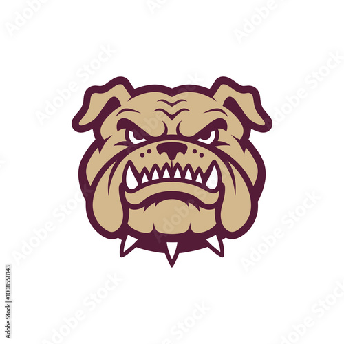 Angry Bulldog Head Mascot Illustration