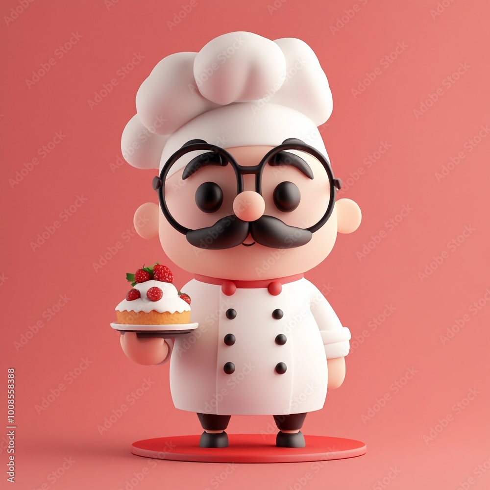 3D Pastry Chef Icon: Expert in Baking and Desserts Illustration Logo 3D Pastry Chef Icon: Expert in Baking and Desserts Illustration Logo