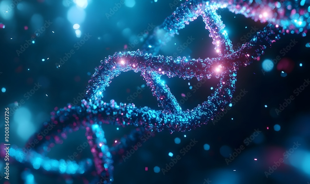 Checkup and research DNA gene biotechnology biology or genetic cells, futuristic chromosome molecule, DNA structure concept, generative ai Checkup and research DNA gene biotechnology biology or genetic cells, futuristic chromosome molecule, DNA structure concept, generative ai