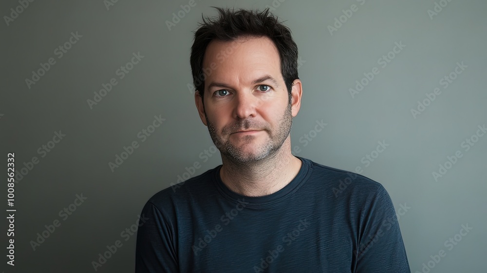 Portrait of a Man with a Serious Expression Portrait of a Man with a Serious Expression