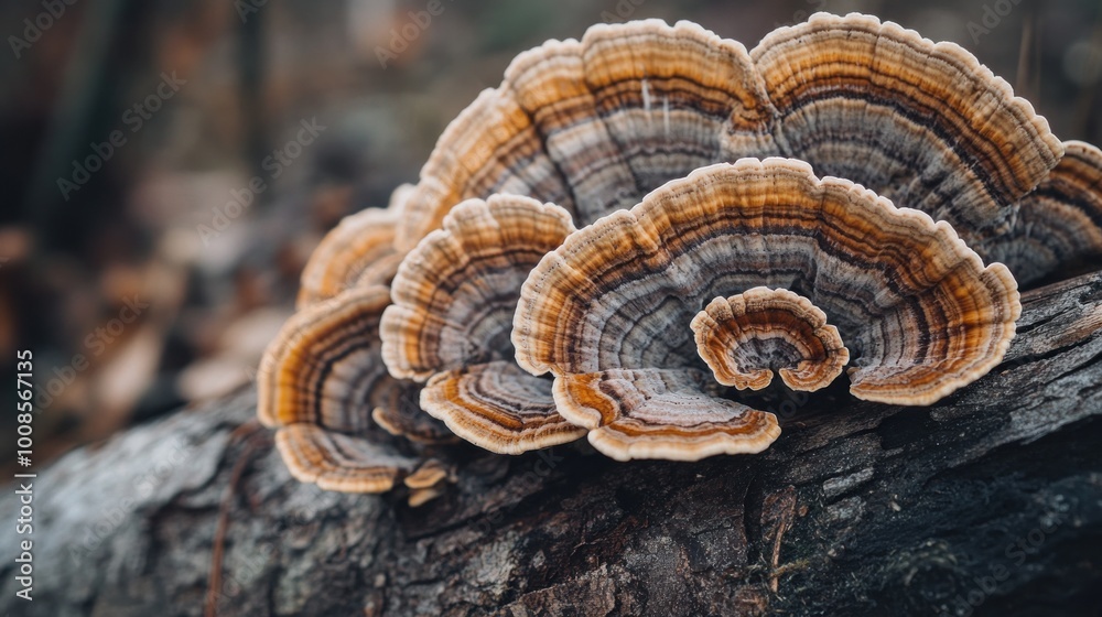 Closeup of Shelf Fungi on a Tree Trunk Closeup of Shelf Fungi on a Tree Trunk
