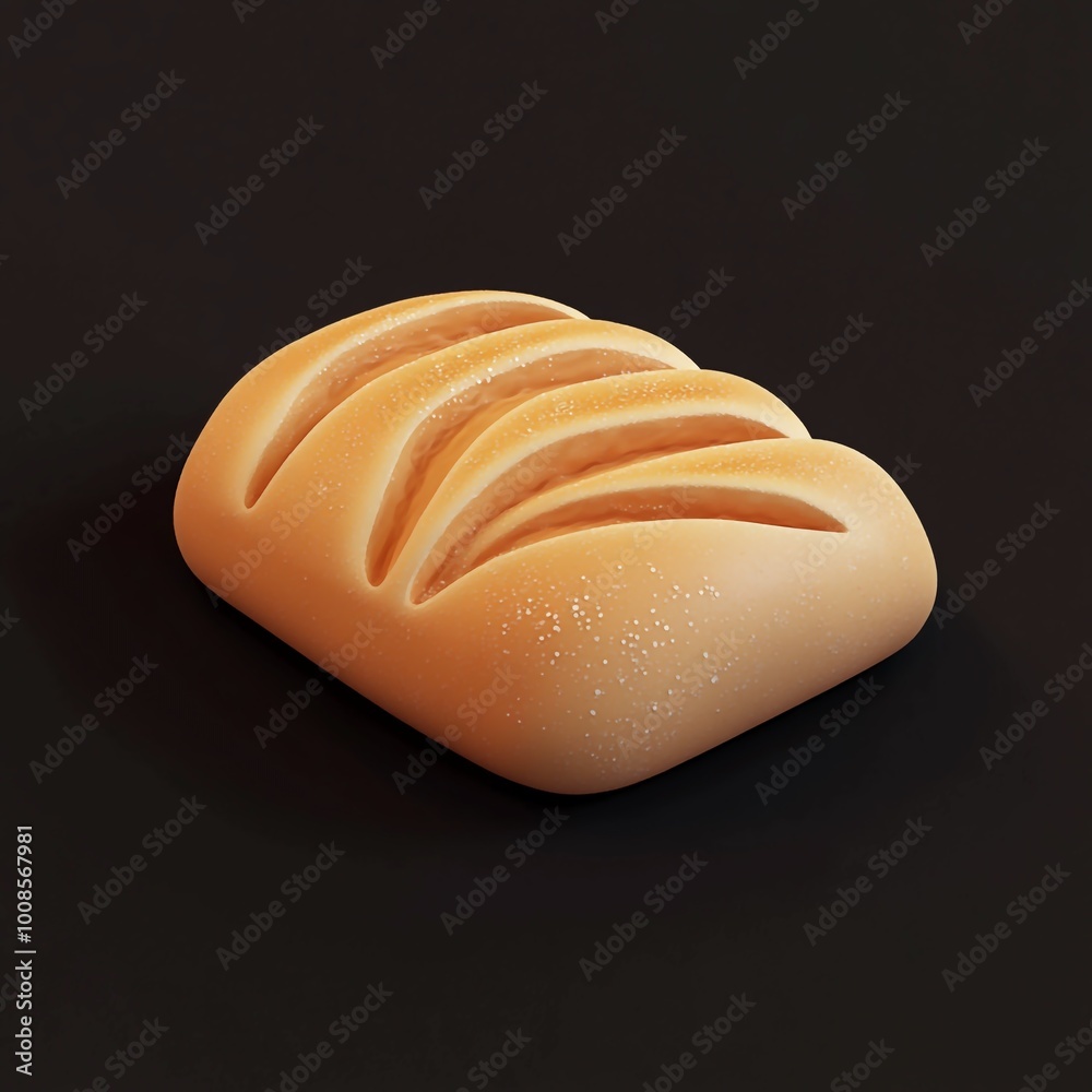 3D Sourdough Icon: Artisan Bread with a Tangy Flavor Illustration Logo 3D Sourdough Icon: Artisan Bread with a Tangy Flavor Illustration Logo