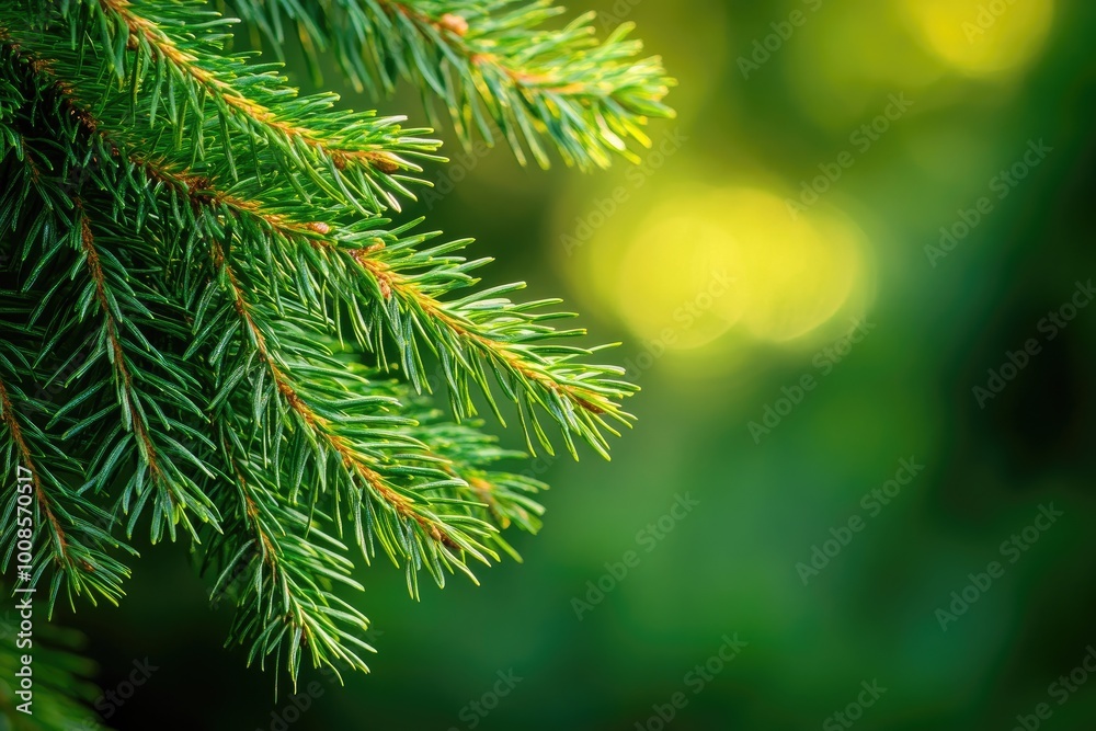 Close-up of Lush Green Pine Tree Branches in a Natural Setting Close-up of Lush Green Pine Tree Branches in a Natural Setting