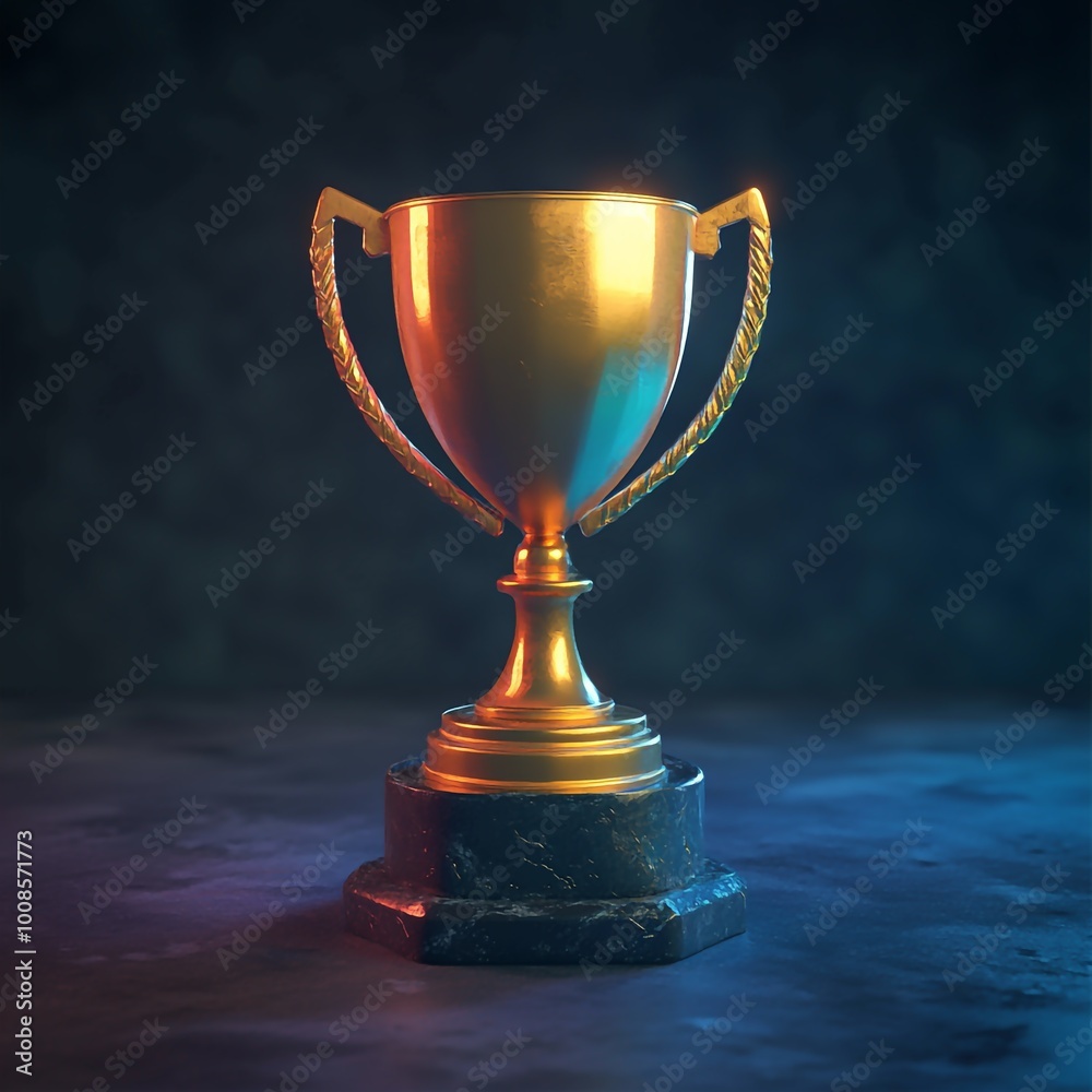 3D Virtual Arena Trophy Icon: Award for Winning Digital Competition Illustration Logo 3D Virtual Arena Trophy Icon: Award for Winning Digital Competition Illustration Logo