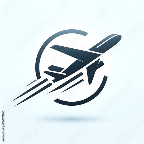 Sleek Airplane in Flight Icon	