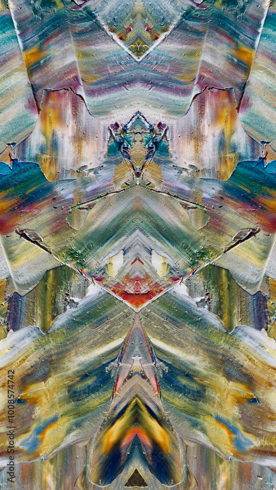 Fototapeta premium Abstract background wallpaper. Ethnic pattern. Mixtures of oil paint. Trendy hand painting canvas. Wall decor and Wall art prints Idea. 3D Texture. Art object