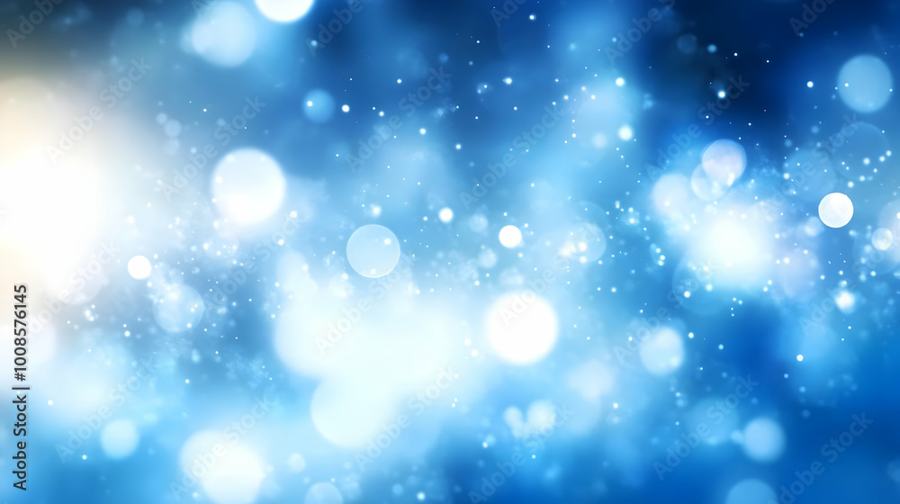 Abstract Blue Bokeh Background with Glowing Lights and Sparkling Particles Abstract Blue Bokeh Background with Glowing Lights and Sparkling Particles