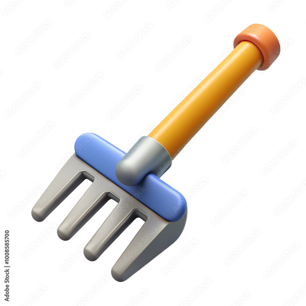 Rake 3d cartoon style illustration Rake 3d cartoon style illustration