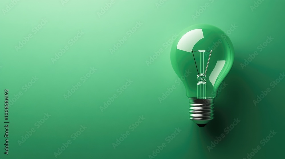 Light bulb isolated on a green background.
