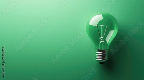 Light bulb isolated on a green background.