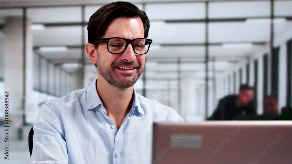 Analyst Trading Stock On Business Laptop Analyst Trading Stock On Business Laptop