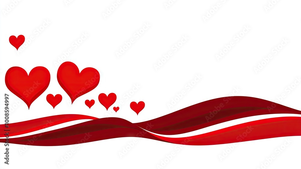A minimalist Valentines Day design with red hearts arranged on a white background, featuring plenty of space for text or romantic messages for cards and invitations. A minimalist Valentines Day design with red hearts arranged on a white background, featuring plenty of space for text or romantic messages for cards and invitations.