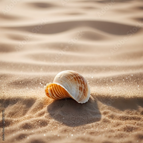 Tropical Paradise: Seashells on a Sunny Beach