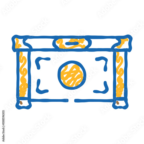 saisen monetary offering shintoism doodle icon sketch vector. saisen monetary offering shintoism sign. isolated symbol illustration