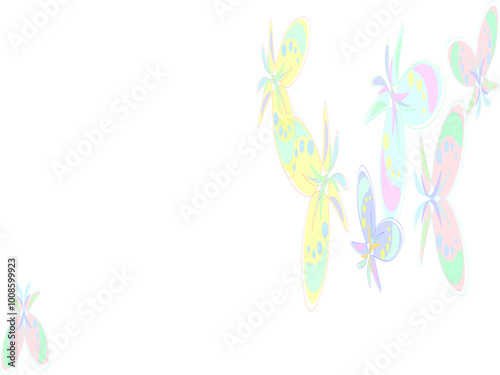 The flying-up watercolor butterflies. Vector illustration