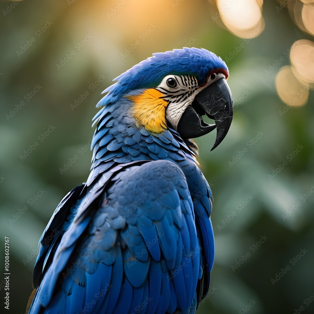 Obraz premium Elegant Simplicity: Capturing the Hyacinth Macaw in Minimal Photography
