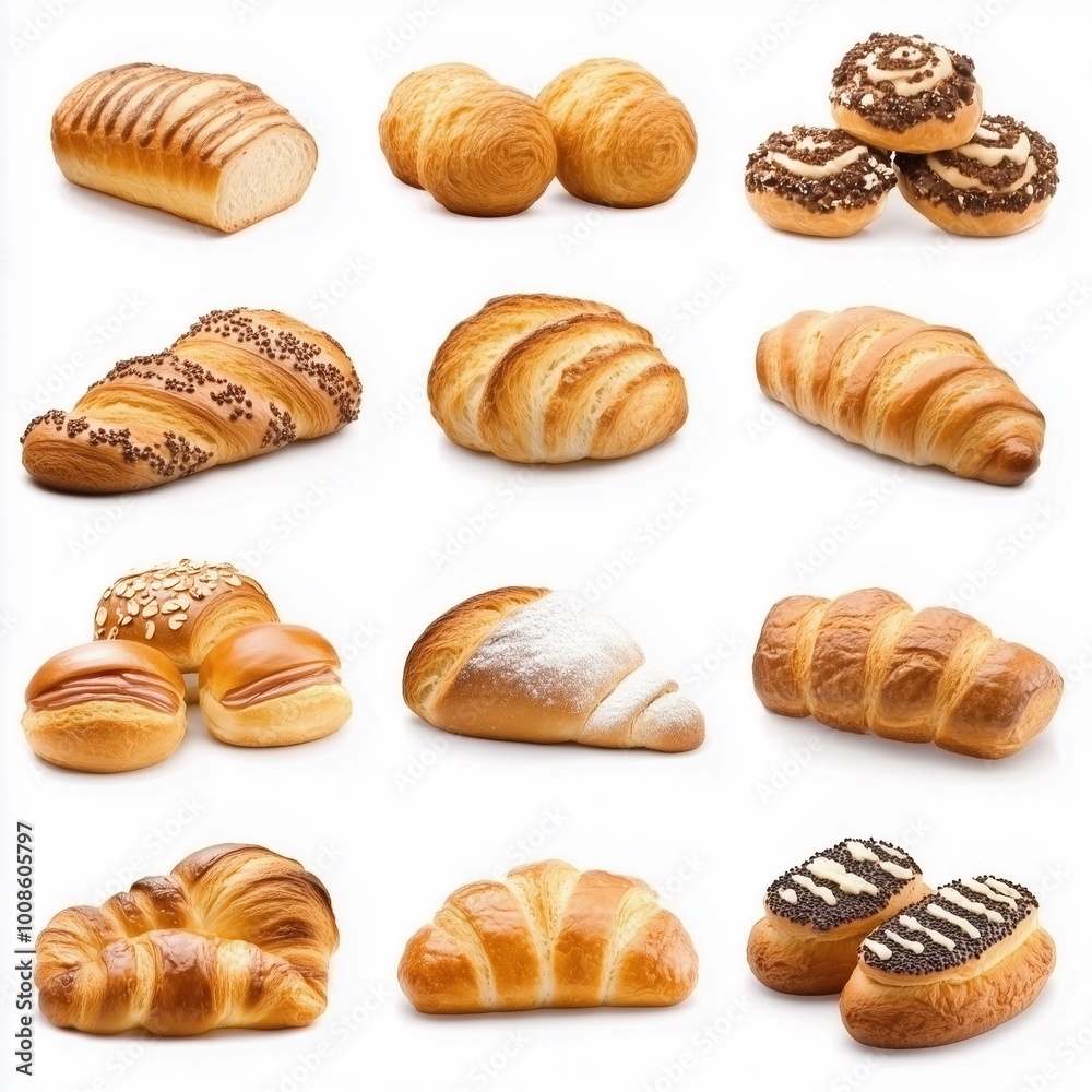 Bakery products on a white background Bakery products on a white background