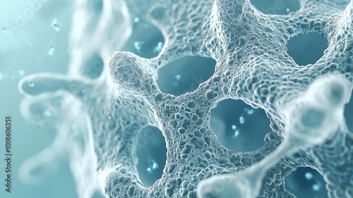 Close-up view of a human cell membrane