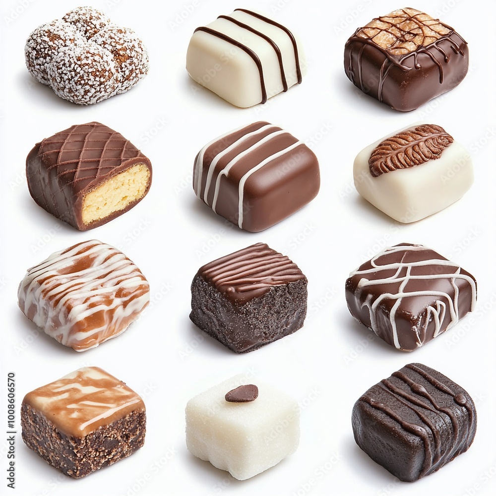 Confectionery products isolated on a white background Confectionery products isolated on a white background