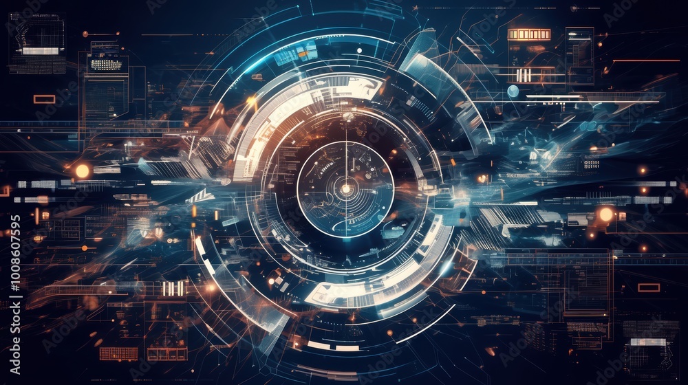 Fototapeta premium Abstract Technology Background with Light Effects