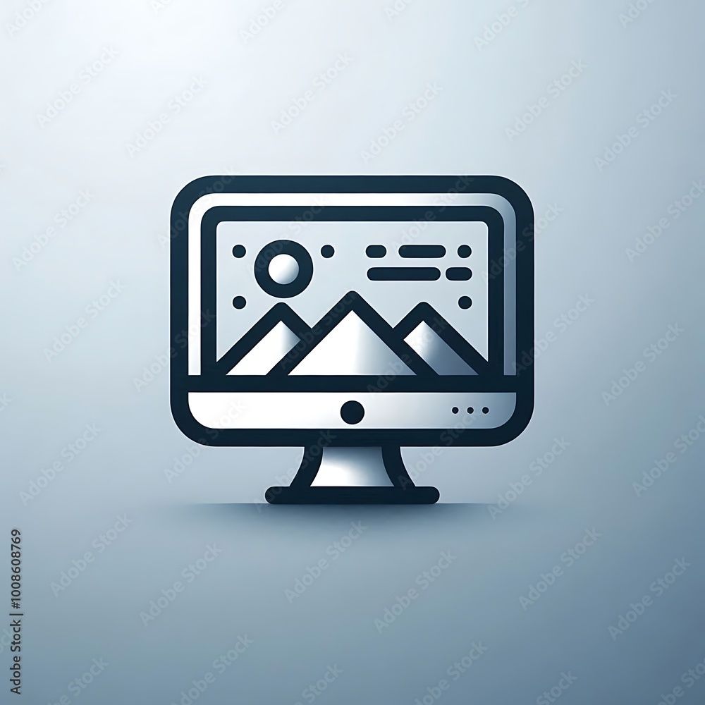 Workstation with Desktop Icon Workstation with Desktop Icon