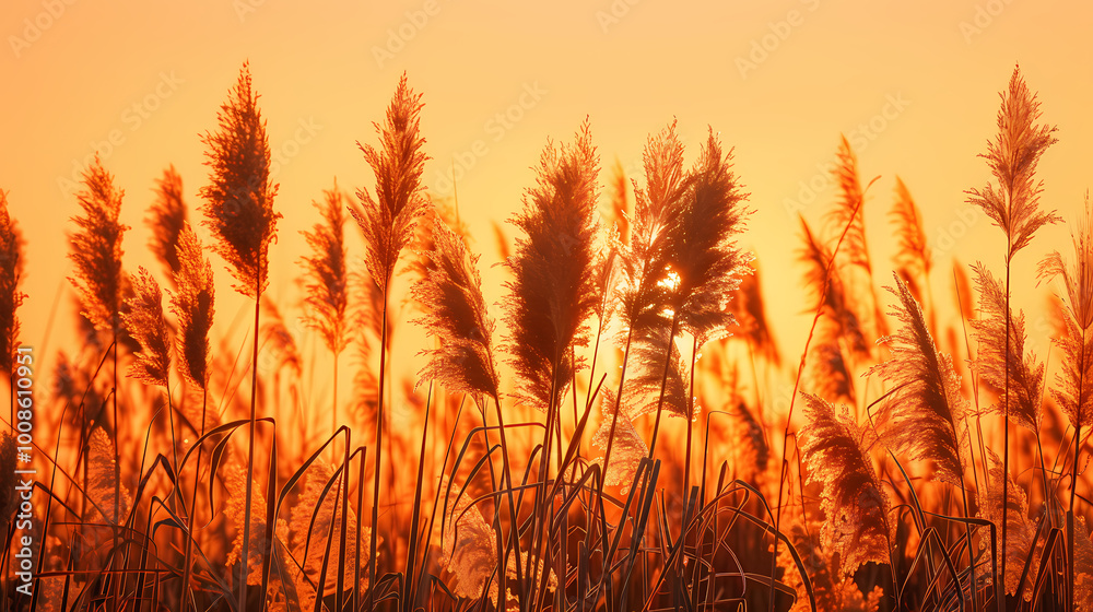 wheat field at sunset  Generated AI 