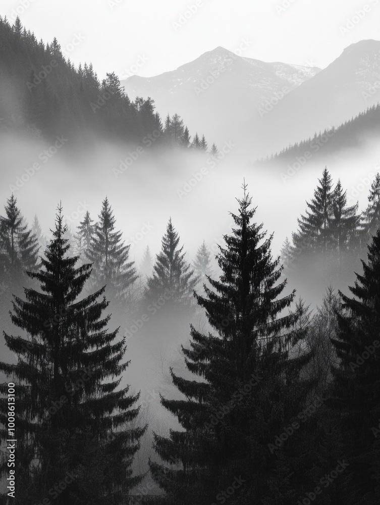 Fototapeta premium Mystical Mountain Fog