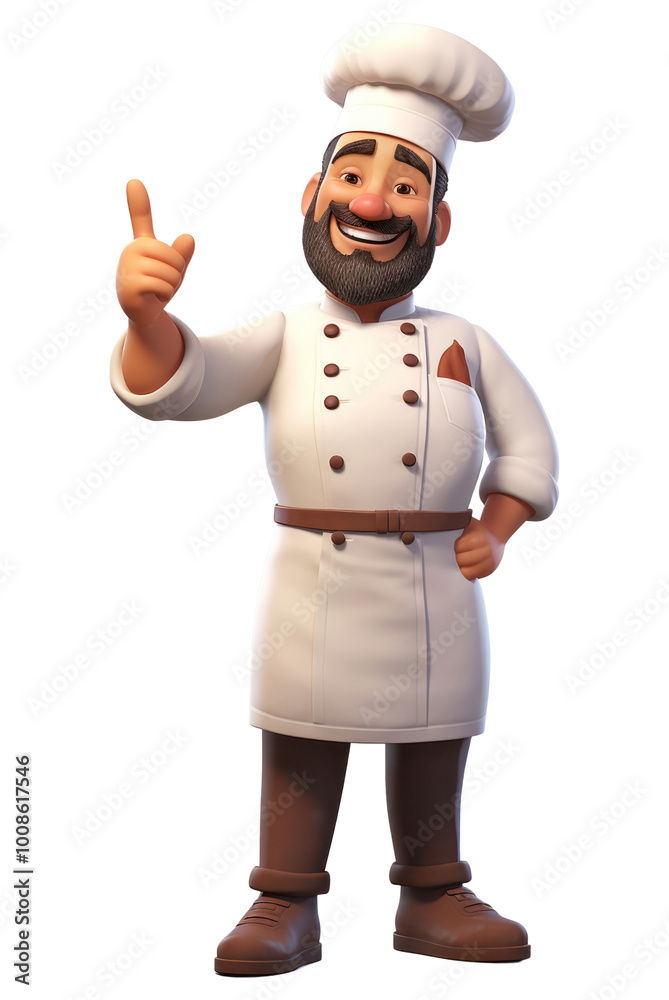 PNG Cartoon chef white background gesturing. PNG Cartoon chef white background gesturing.