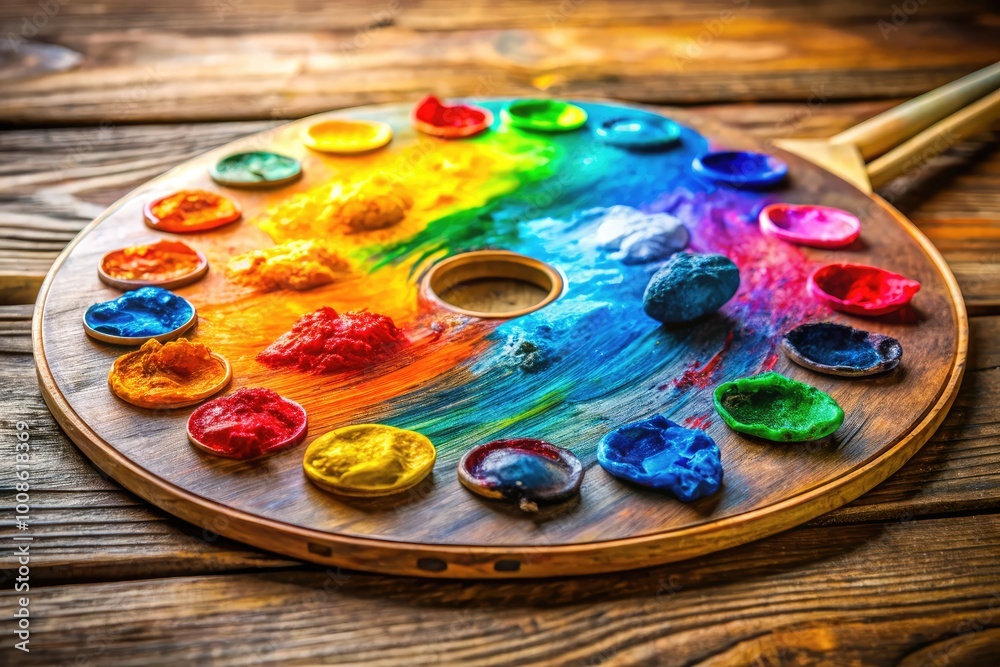 Minimalist Outline Icon of an Artistic Palette Representing Creativity ...