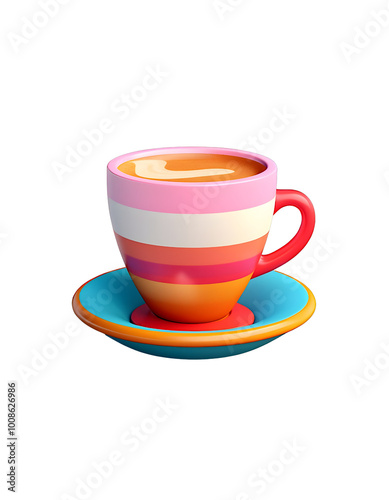 A COLORED CUP OF COFFEE WITHOUT BACKGROUND photo