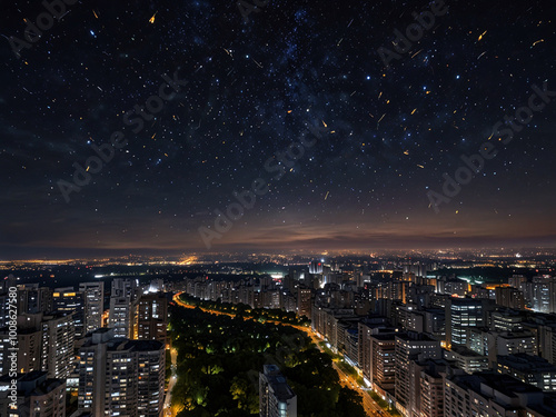 city skyline at night