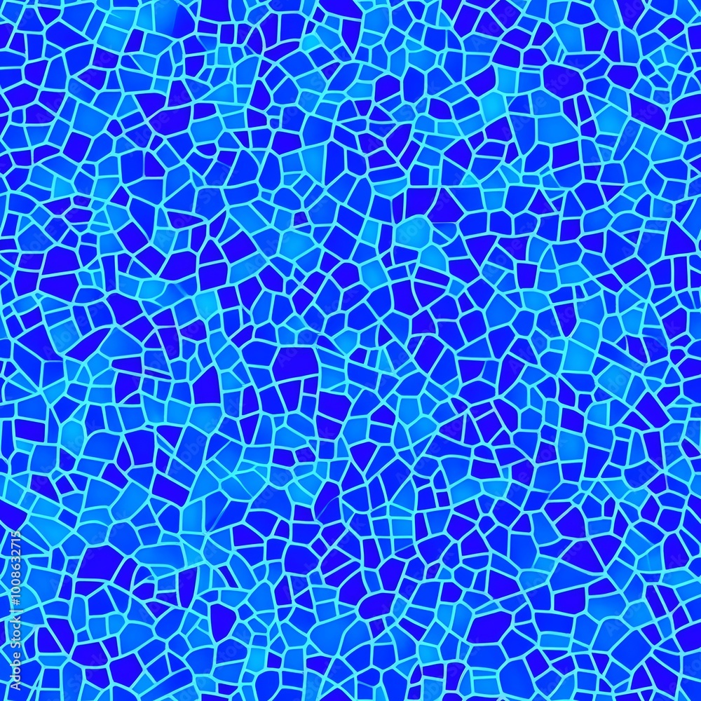 Abstract Blue Mosaic Pattern Background Texture