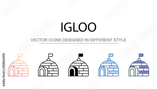 Igloo icon design with white background stock illustration